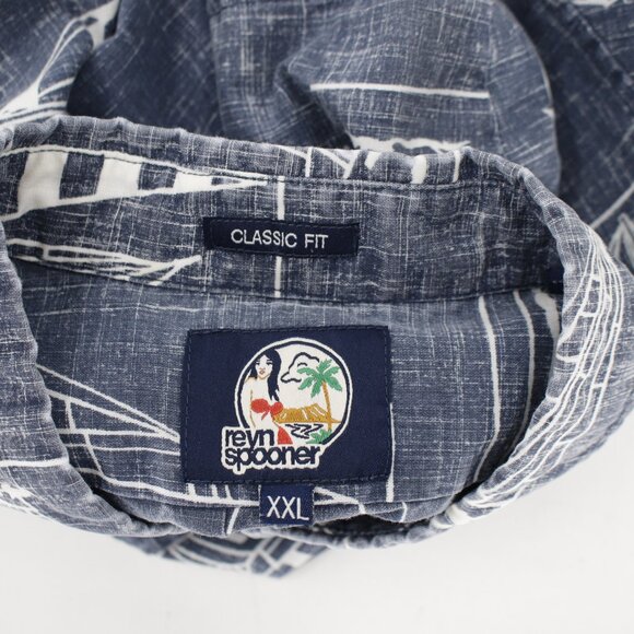 Reyn spooner Hawaiian Shirt men's 2XL Reverse print sailboat boat popover camp - Picture 9 of 11